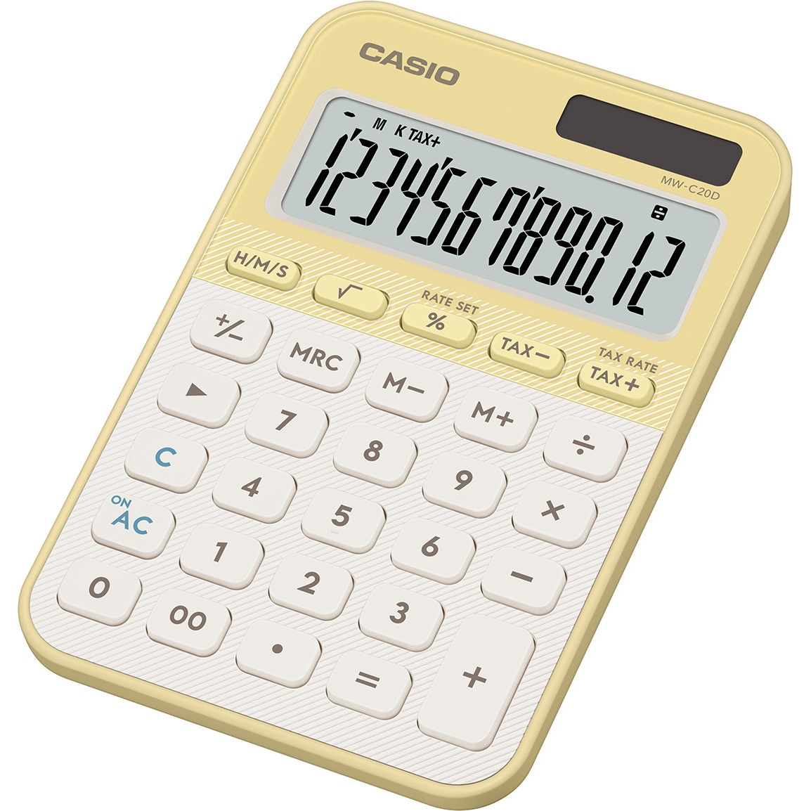 MW-C20D-LY-N カラフル電卓(ミニジャスト型) カシオ計算機 桁数12桁