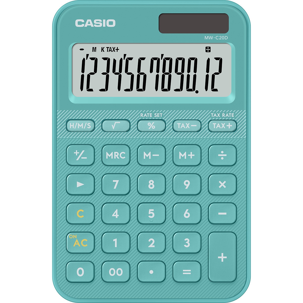 MW-C20D-TU-N カラフル電卓(ミニジャスト型) カシオ計算機 桁数12桁