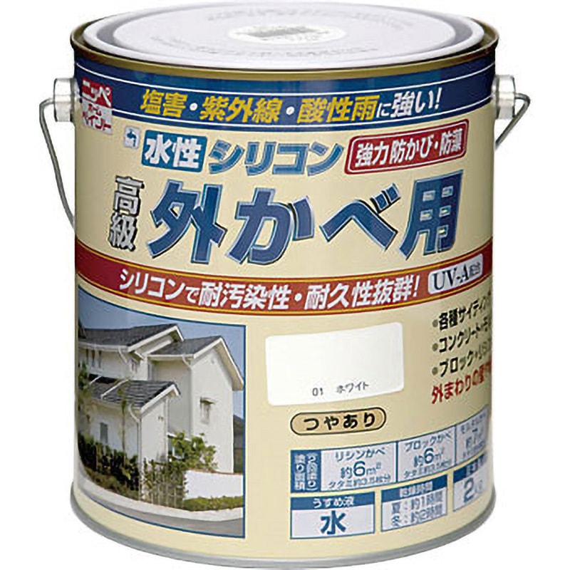 水性シリコン外かべ用 ニッペホームプロダクツ 耐久 ホワイト色 1缶 