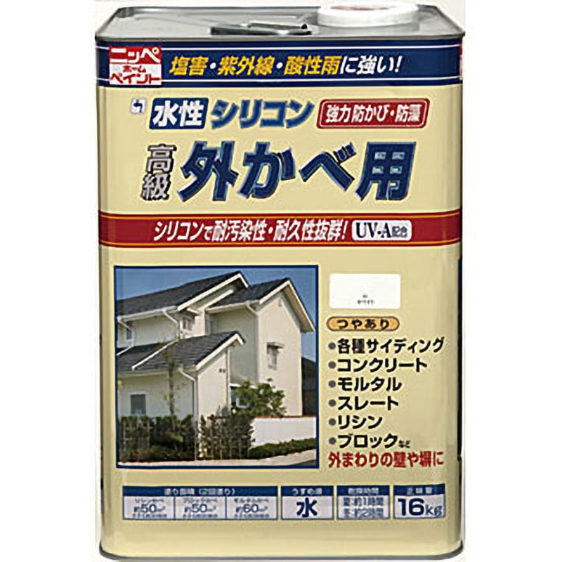 水性シリコン外かべ用 ニッペホームプロダクツ 耐久 ホワイト色 1缶 