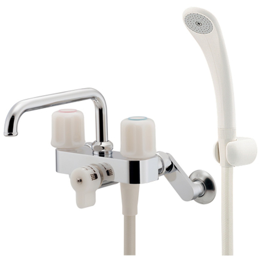 2ハンドルシャワー混合栓 カクダイ ツーハンドル(ツーバルブ) 【通販