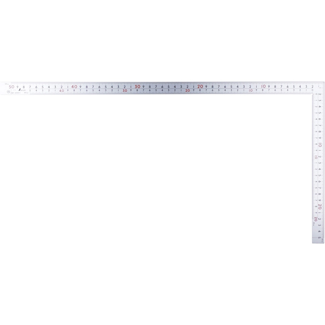 10450 曲尺 シルバー厚手広巾 シンワ測定 同厚 表裏同目 8段目盛cm表示