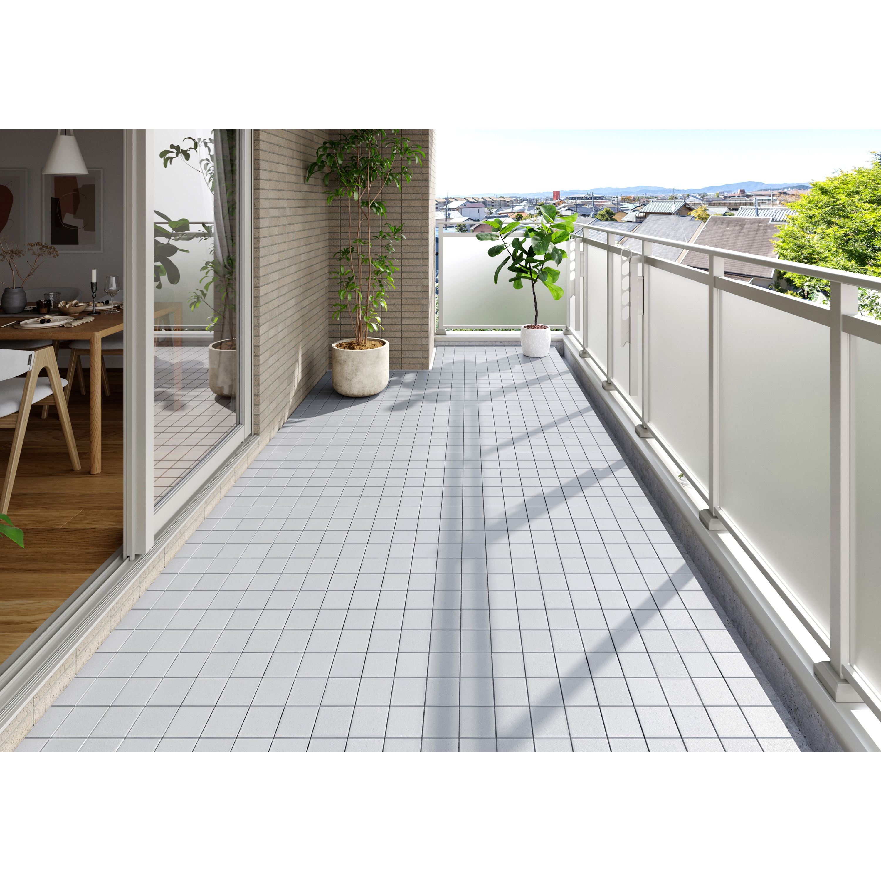 CTD-300 セラミック調タイルデッキ アイリスオーヤマ グレー色 寸法313