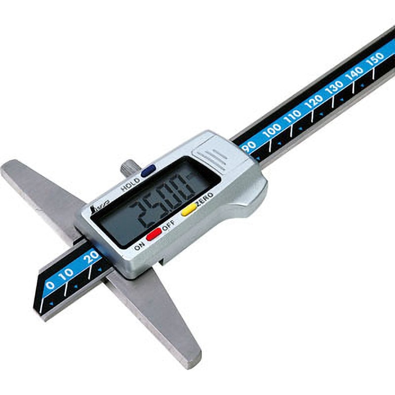 19306(校正証明:一般) デジタルデップスゲージ ホールド機能付 シンワ測定 測定範囲0.01～150mm