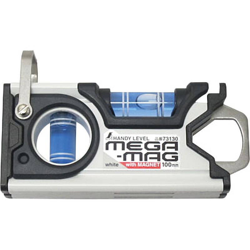 73130(校正証明:一般) ハンディレベル MEGA-MAG シンワ測定 白色 呼び寸法100mm
