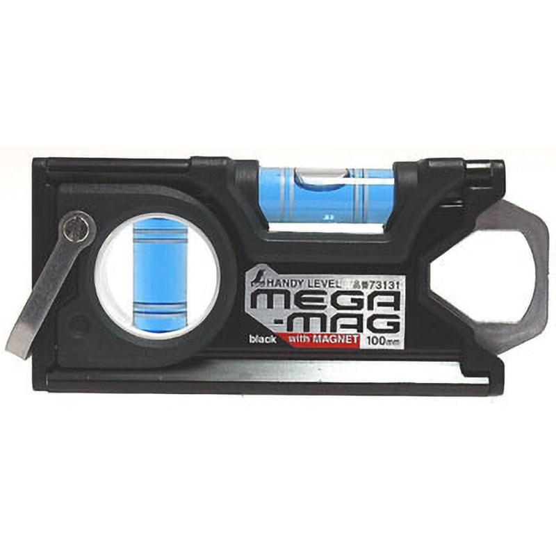 73131(校正証明:一般) ハンディレベル MEGA-MAG シンワ測定 黒色 呼び寸法100mm