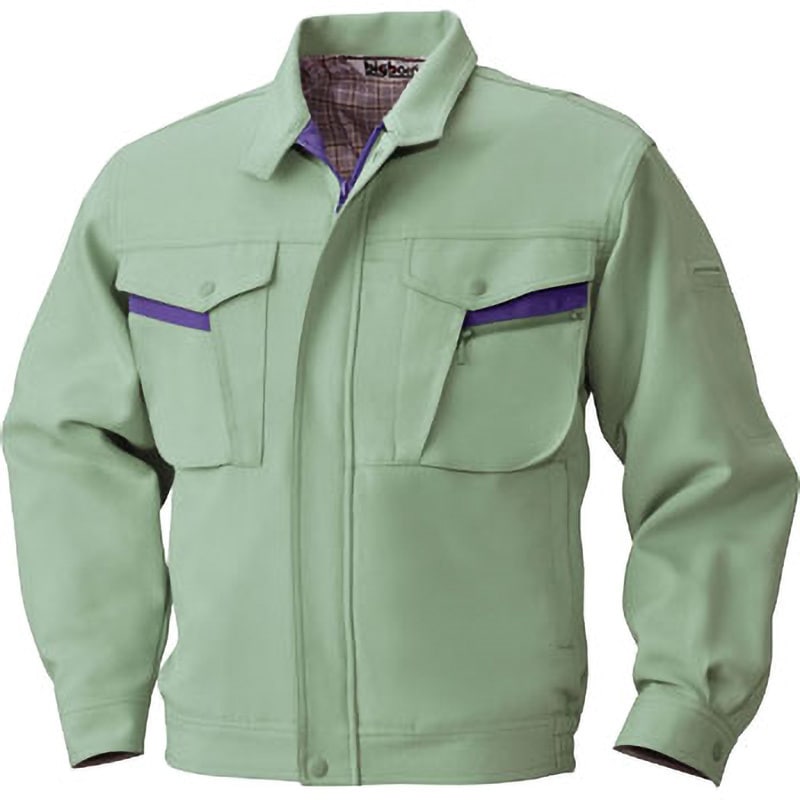 876 長袖ジャケット 876 bigborn(ビッグボーン) 混率ポリエステル100% アースグリーン色 4L着丈69cm