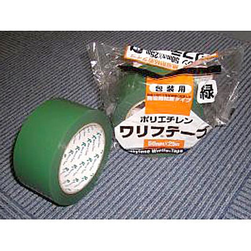 674 包装用PEワリフ カラーテープ#674 リンレイテープ 緑色 幅50mm長さ25m 1箱(30巻)