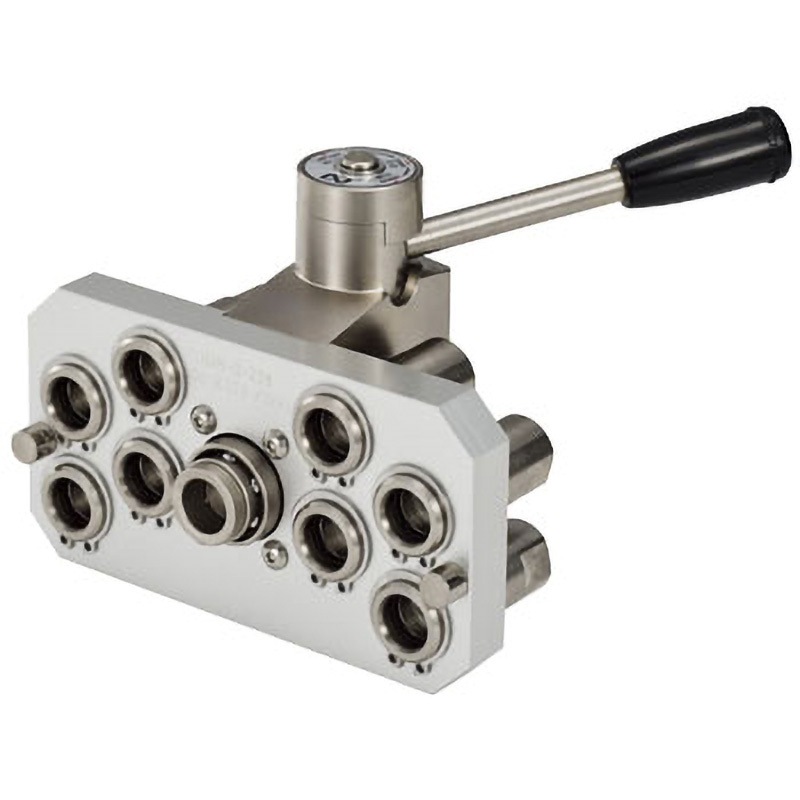 MAM-B-2S8 BRASS FKM マルチカプラ MAM-B型 ソケット 日東工器 最高使用圧力1.0MPa プラグ ポート数8(プレート/大) 質量1550g 取付ねじサイズRc1/4