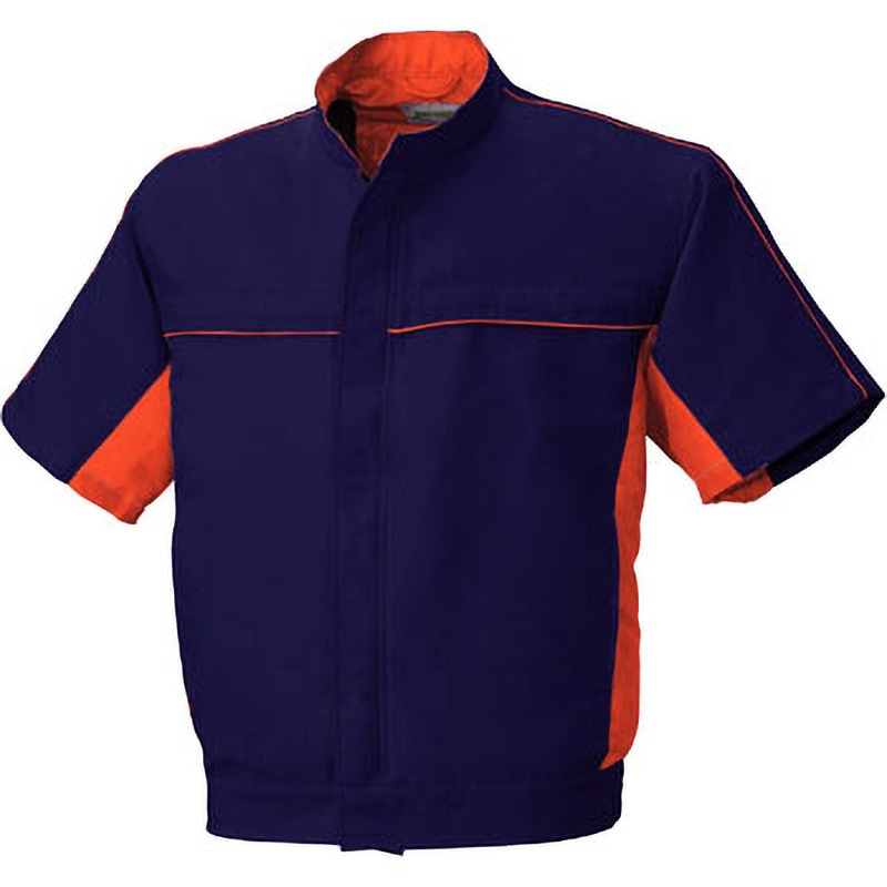 5638 半袖ジャケット 5638 bigborn(ビッグボーン) ネイビー×オレンジ色 4L着丈69cm