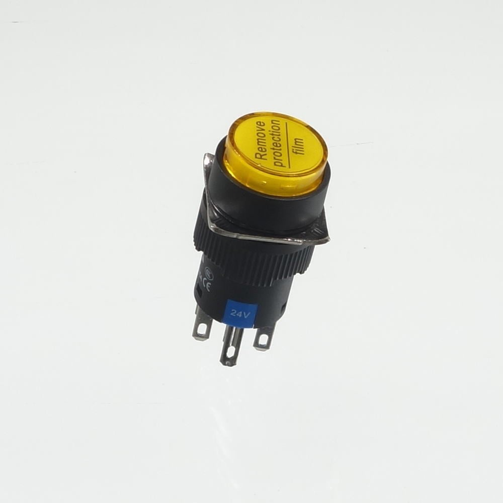 YJ-LA16-22DNZS/Y24VY Φ16LED照光式押しボタンスイッチ(黄