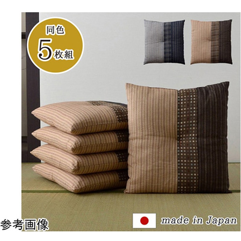 1240900032308 座布団 銘仙判 しじら 日本製 綿100% 和柄 約55×59cm 1セット(5枚組) イケヒコ・コーポレーション 【通販モノタロウ】