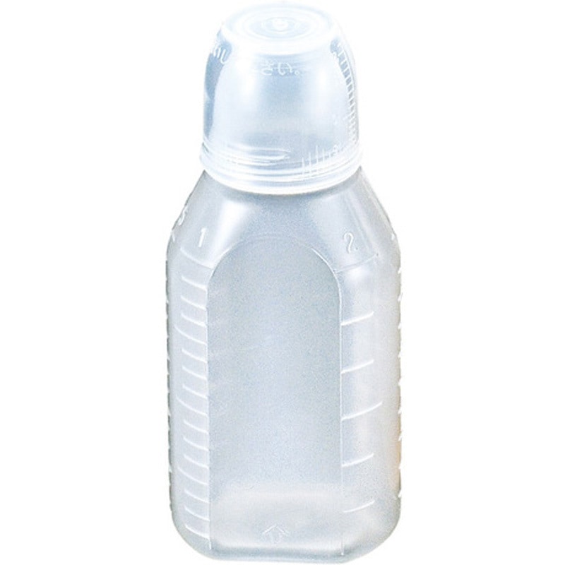 1-103 馬野 C型投薬瓶(コップ付)，C-100，100ml，滅菌 馬野化学容器 1箱 1-103