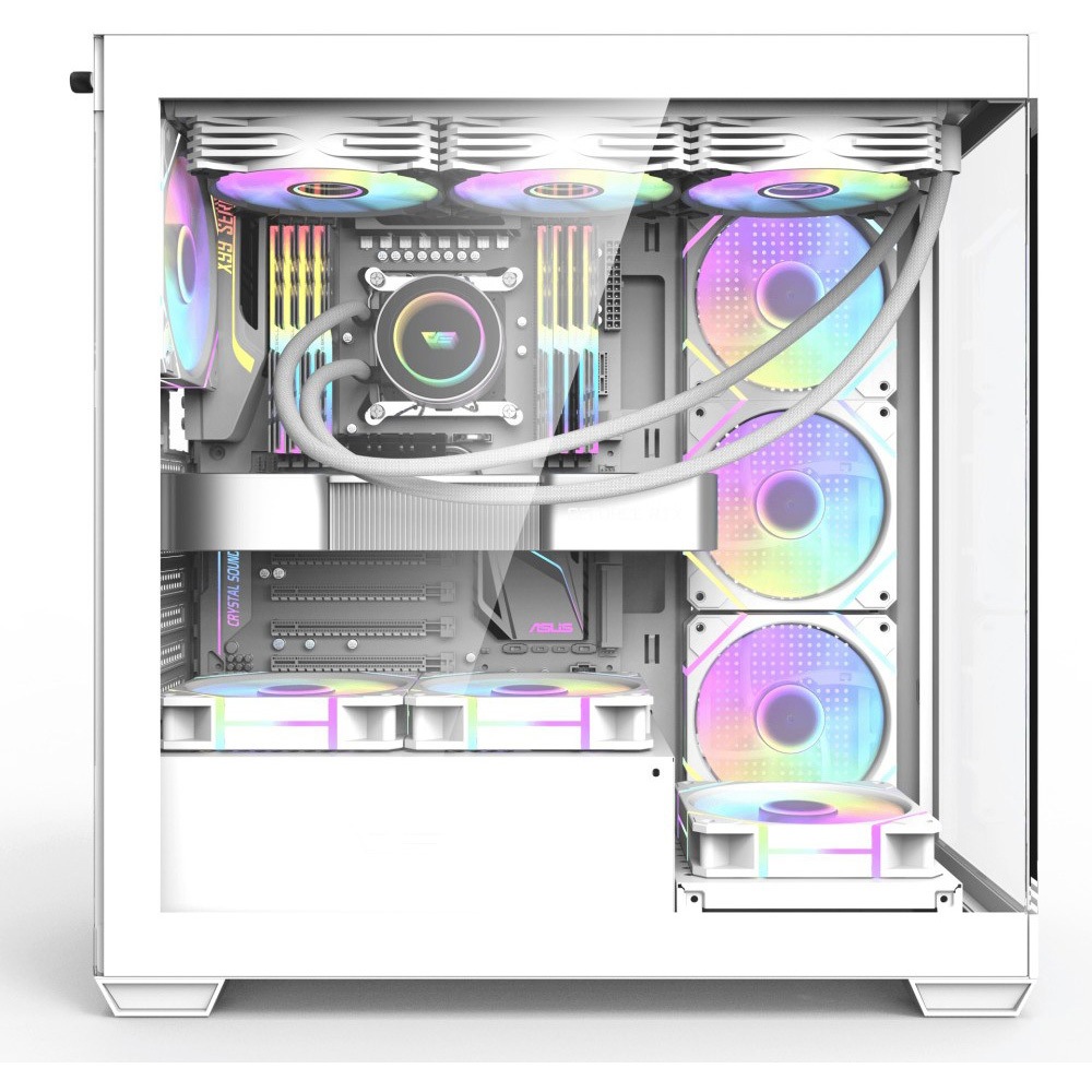 DS900-WHITE+TYPE-C ミドルタワーケース DARKFLASH 対応マザーボード
