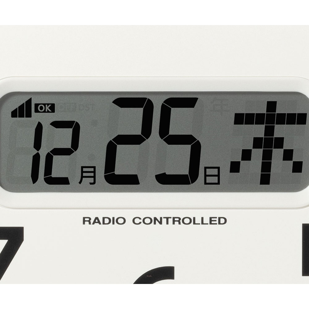 8FYA06-003 シチズン 温度湿度表示・カレンダー付電波掛け時計