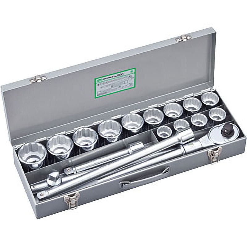 200 ソケットレンチセット 200 TONE(トネ/旧:前田金属工業) 差込角19mm 1セット(17点組)