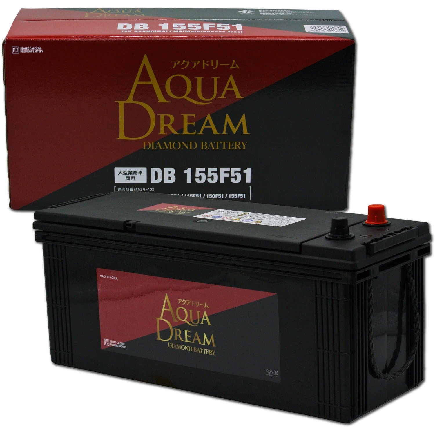DB-155F51 国産車用 大型車用バッテリー DIAMOND BATTERY 1個 AQUA 