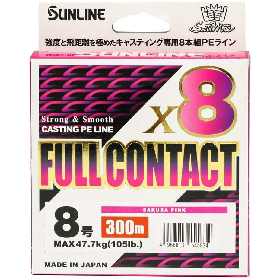 サンライン ソルティメイト フルコンタクトX8 300m 10号 サクラピンク [4] ソルティメイト フルコンタクトx8 SUNLINE 材質PE サクラピンク色
