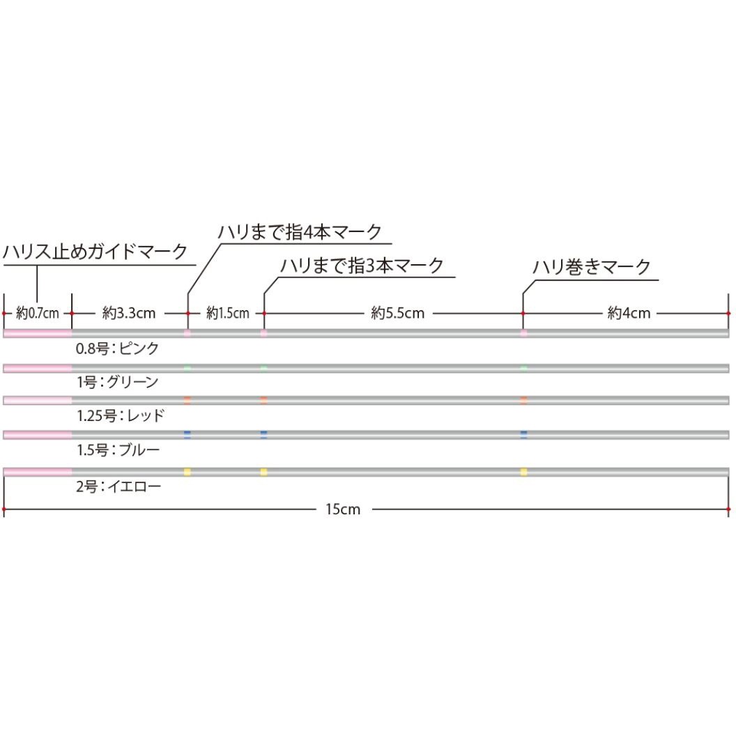 鮎ハリス ナイロン・ハード SUNLINE グレー色 全長15cm 1個(100本