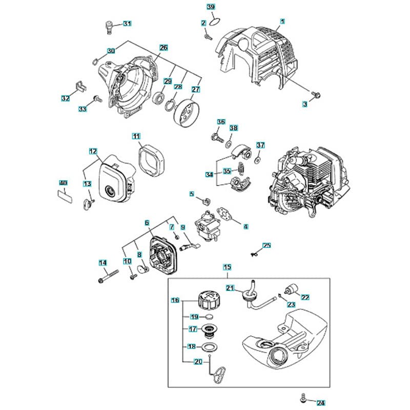 26390514 ゼノア エンジン刈払機 TK220L 部品 Covers & fuel