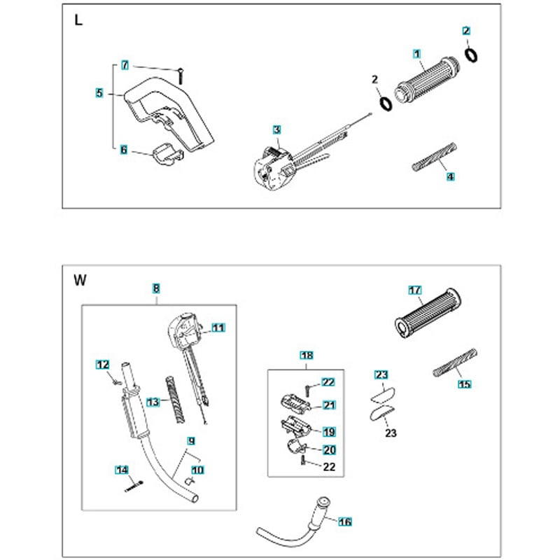 354114182 ゼノア エンジン刈払機 TRZ265-NC 部品 ハンドル 1個