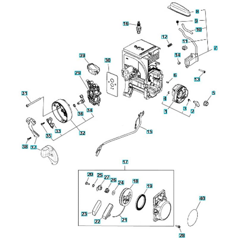 576594201 ゼノア エンジンブロワー EBZ7500 部品 Flywheel， ignition， and starter group ゼノア  リール - 【通販モノタロウ】