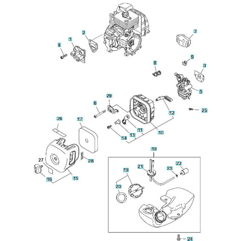 126085460 ゼノア エンジン刈払機 TRZ235 部品 Carburetor and