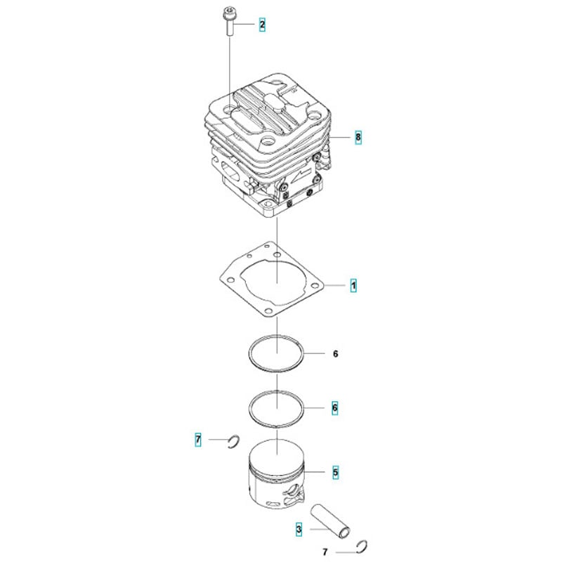 577405001 ゼノア エンジンチェーンソー GZ4350 部品 シリンダーピストン ゼノア シリンダー ASSY - 【通販モノタロウ】