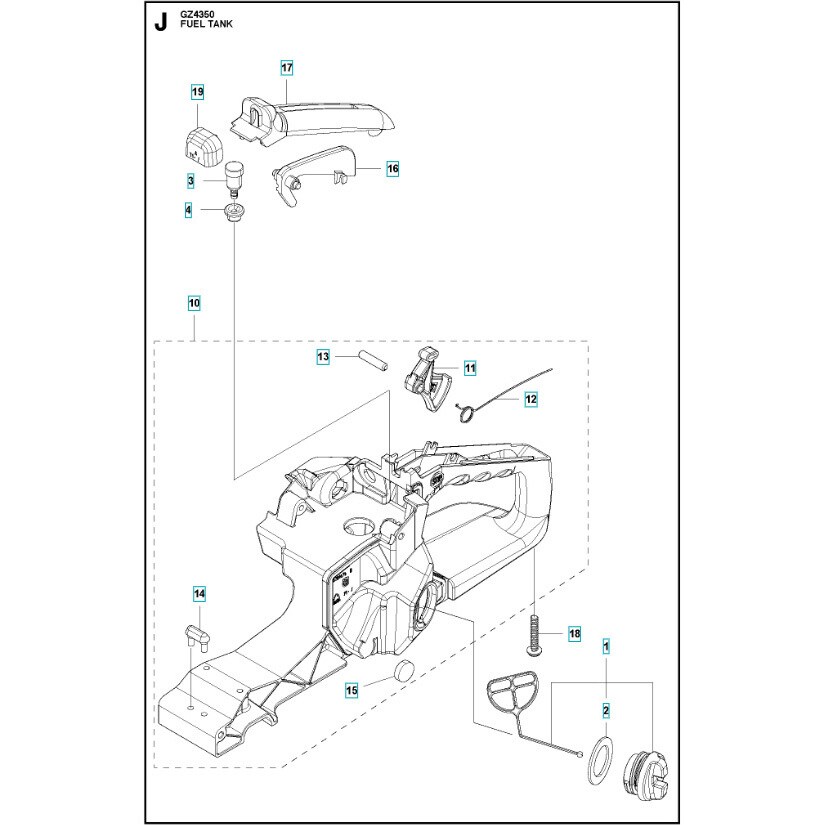 335633321 ゼノア エンジンチェーンソー GZ4350 部品 燃料タンク 1個 ゼノア 【通販モノタロウ】