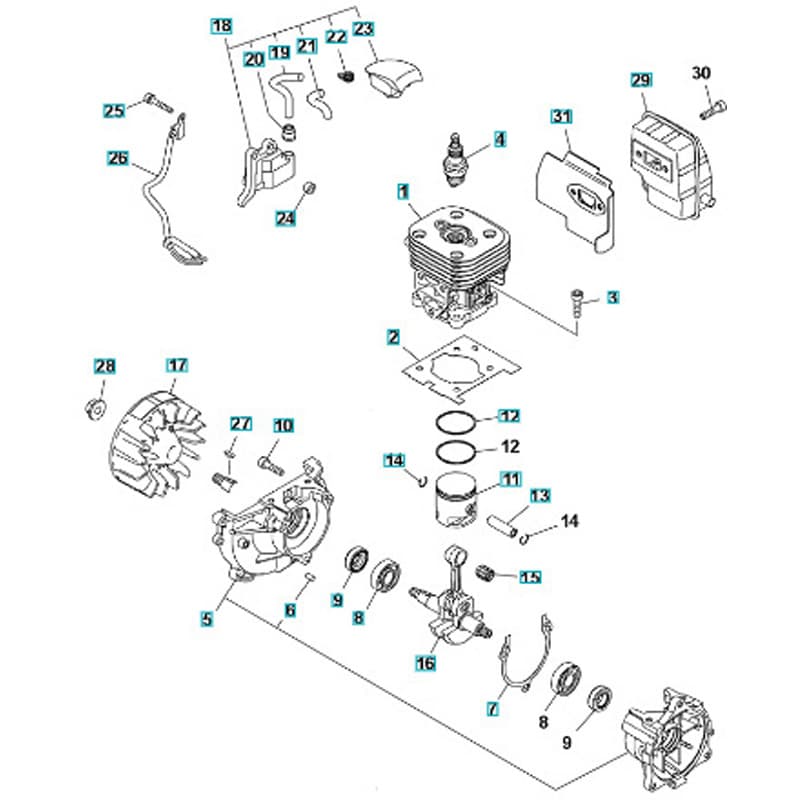 588142301 ゼノア エンジン刈払機 TRZ265 部品 ショートブロック 1個 ゼノア 【通販モノタロウ】