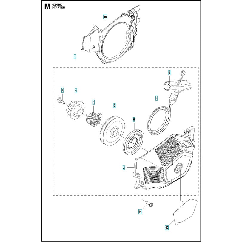 586693201 ゼノア エンジンチェーンソー GZ4350 部品 スターター