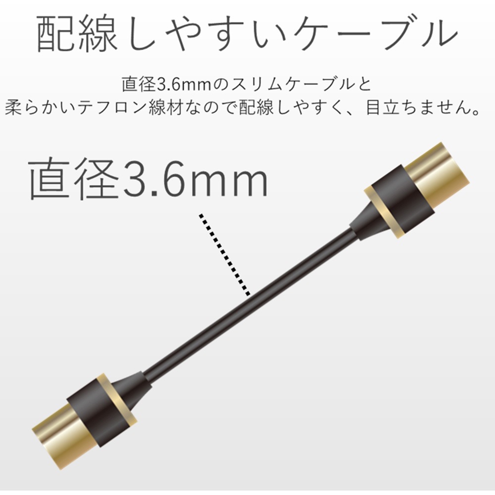 Dh Atss48k207bk アンテナケーブル 4k8k対応 S S型 短尺 0 7m 2本入り エレコム Dh Atss48k207bk 1本 通販モノタロウ 68857732
