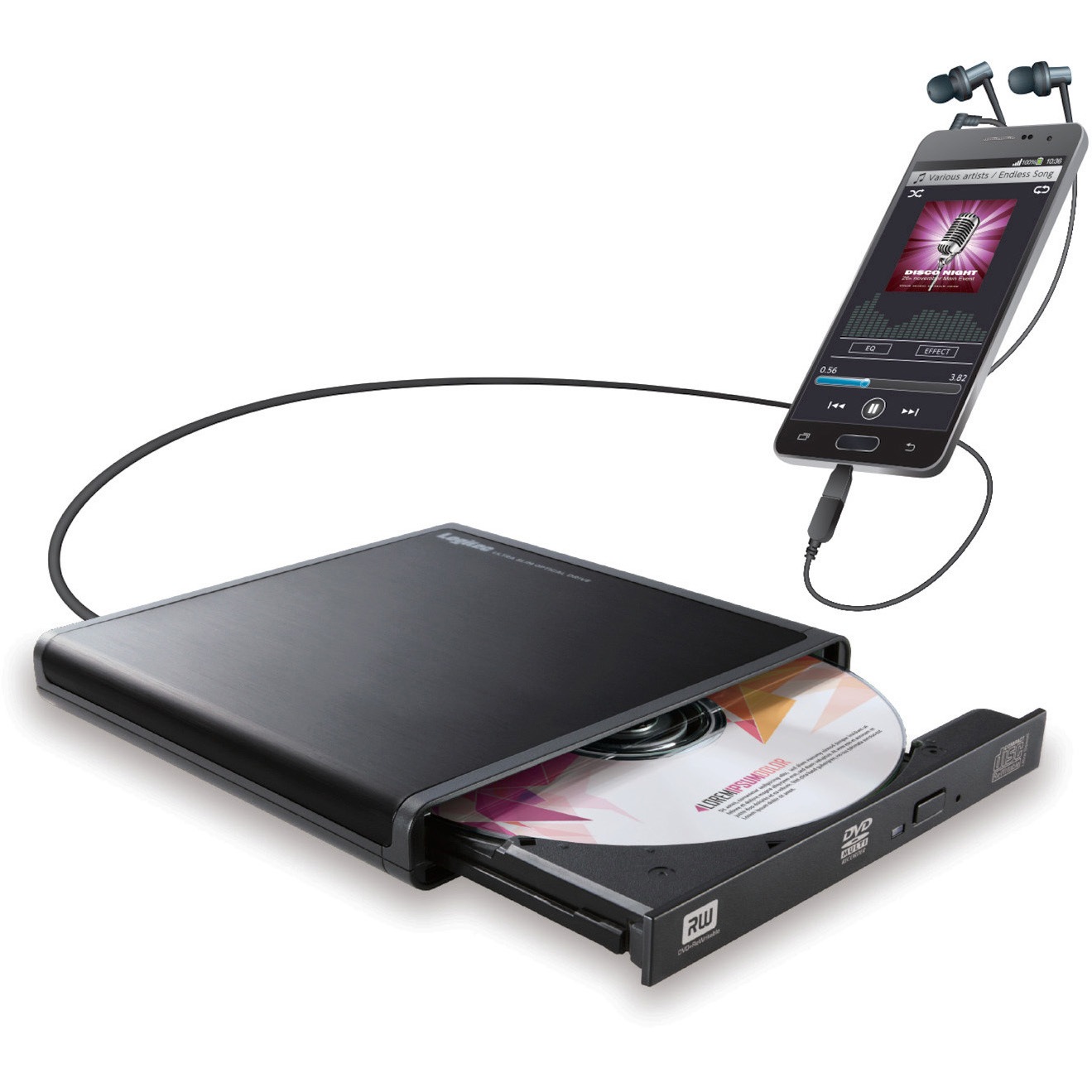 LDR-PMJ8U2RBK CD録音ドライブ Android用 ポータブル Type-C USB2.0
