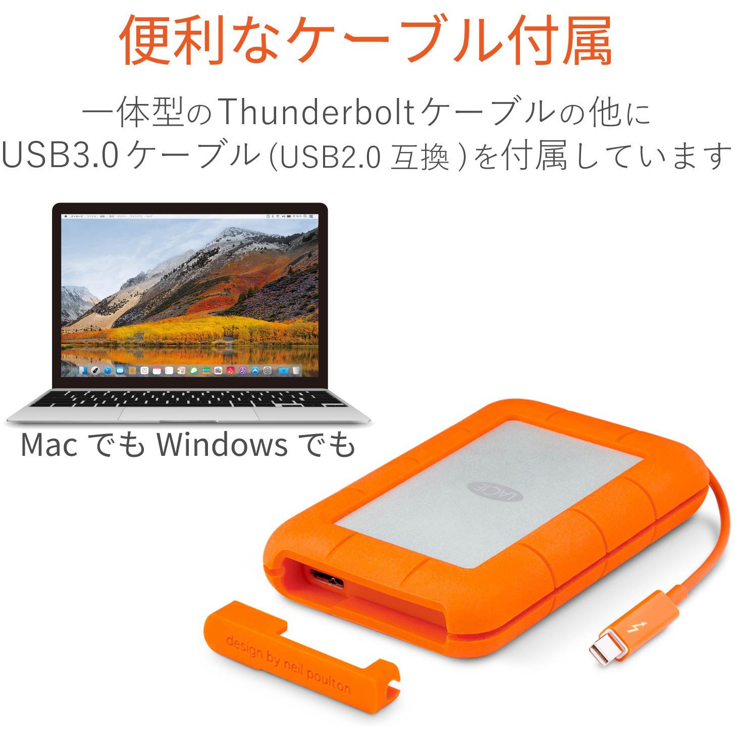 STEV2000400 ポータブルハードディスク LaCie Rugged Thunderbolt 1台