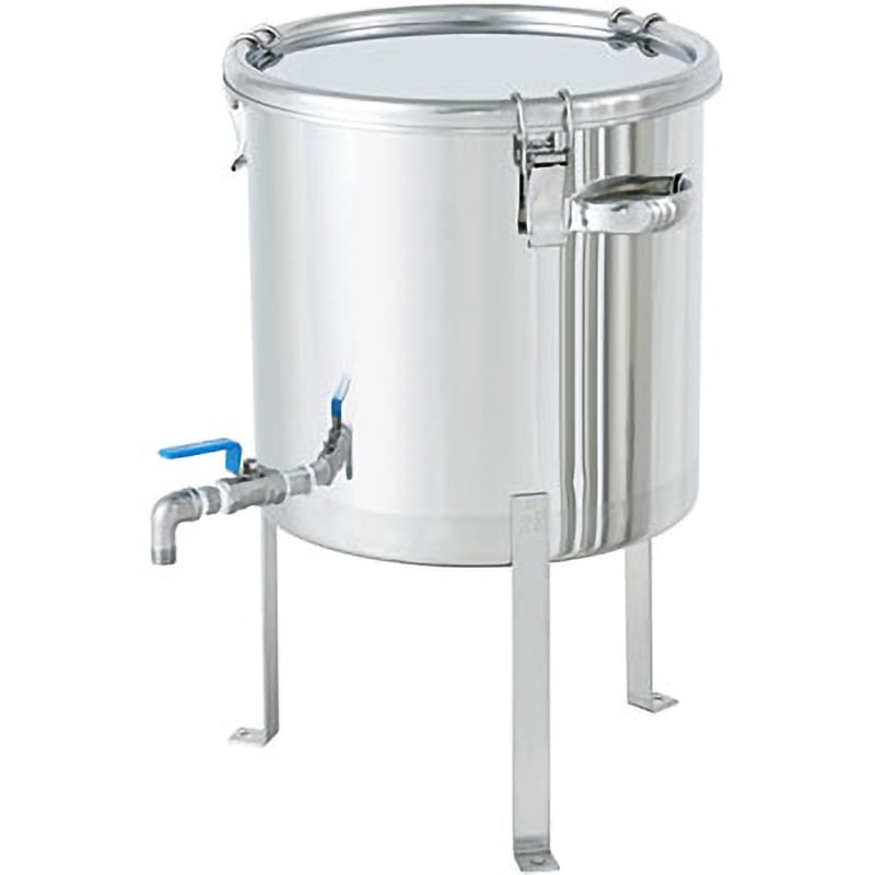 ボールバルブ付ステンレス密閉容器 平鋼脚付 20L MONOVATE 旧：日東金属工業 CTHV-FL-30 (62-1368-84)