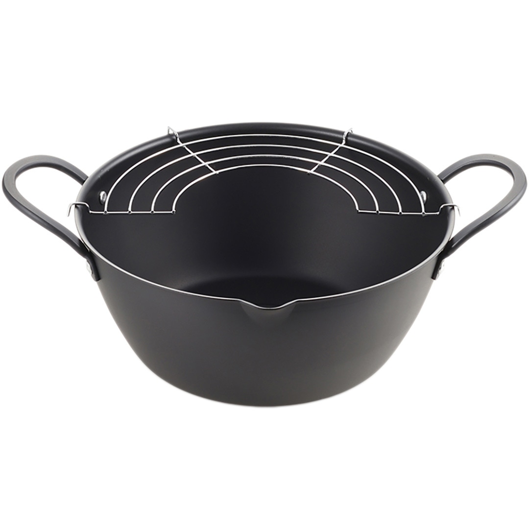 AT-24W 揚げ天 広口深型揚げ鍋 アミ付 24cm タマハシ 容量3800mL