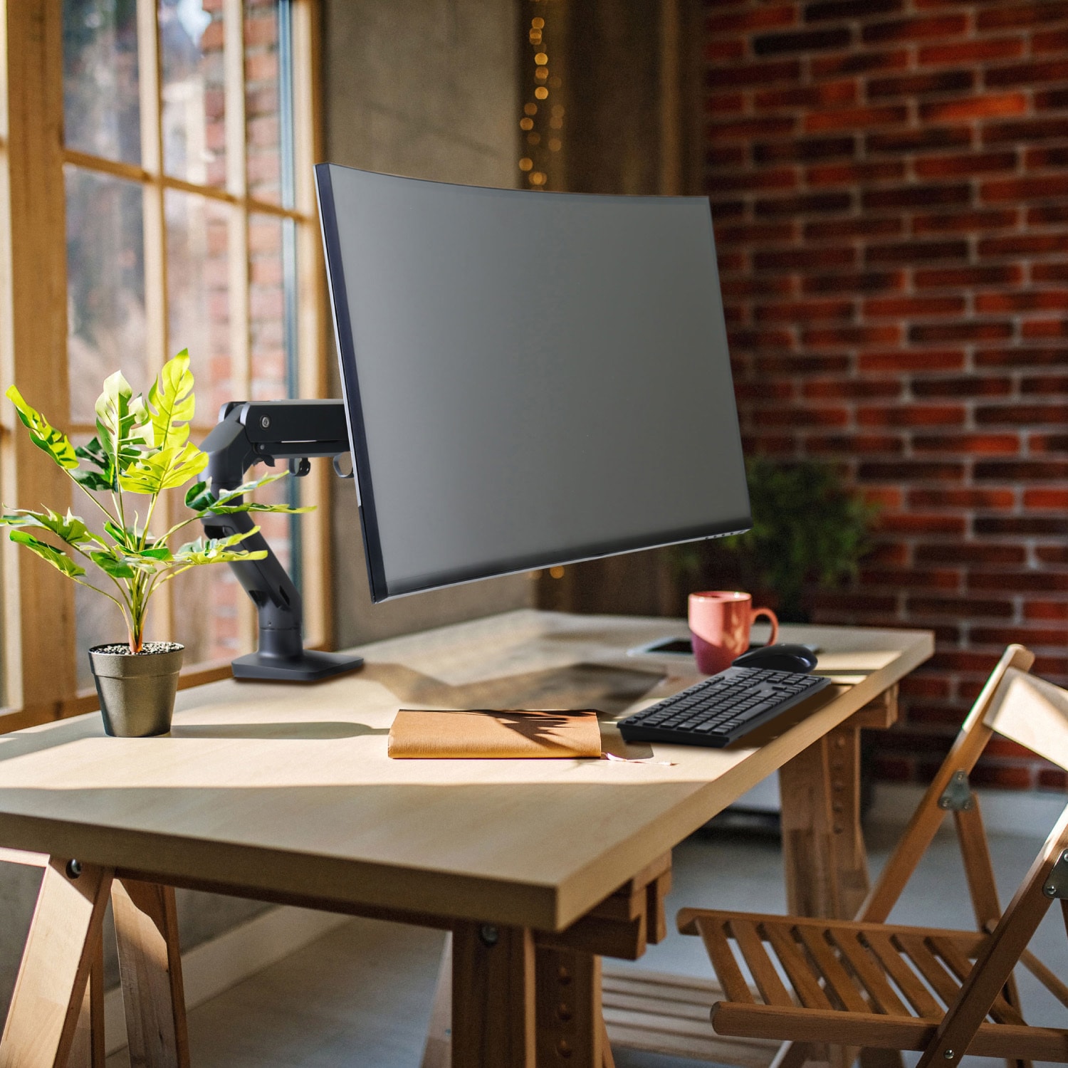 45-475-224 エルゴトロン HX モニターアーム マットブラック 49インチ