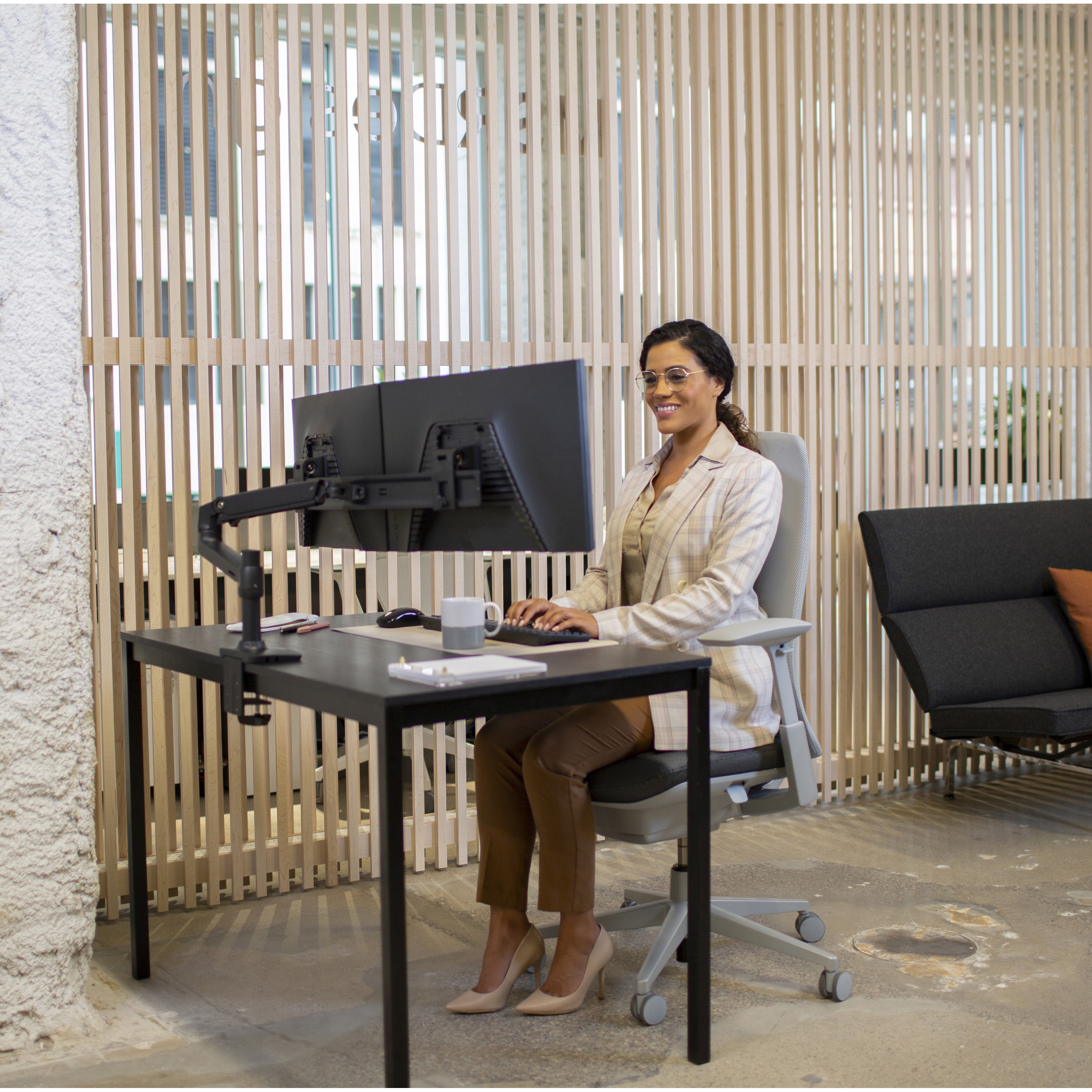 45-489-224 エルゴトロン LX デュアル ダイレクト モニターアーム 横型