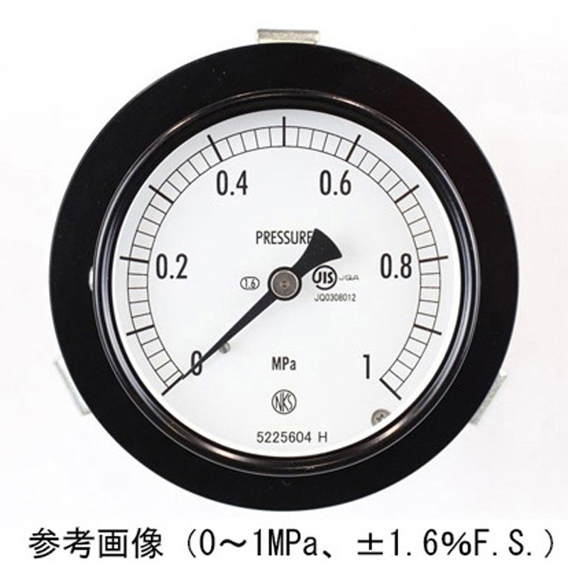 普通形圧力計 Φ75 埋込形D枠 取付穴 2MPa 長野計器 AC15-233 (65-4275-43) 長野計器 普通形圧力計(埋込形D枠(取付穴)、φ75、0~