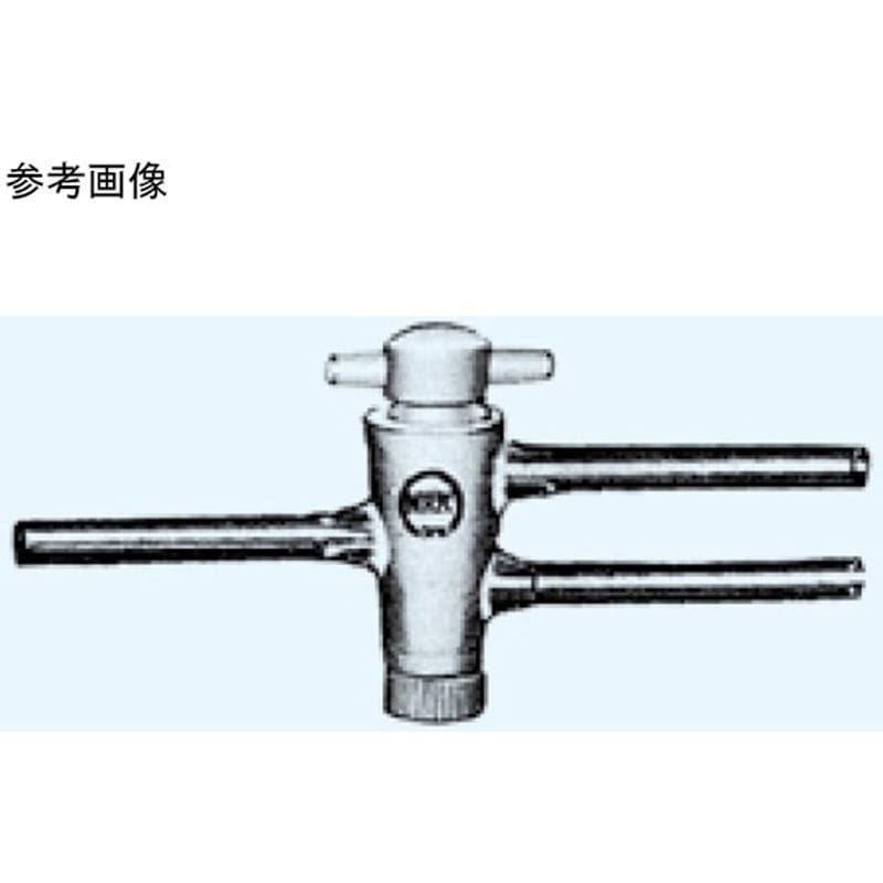 1014-0619 一方二管コック(PTFEコック) 1014シリーズ 1個 日本理化学器械(NRK) 【通販モノタロウ】