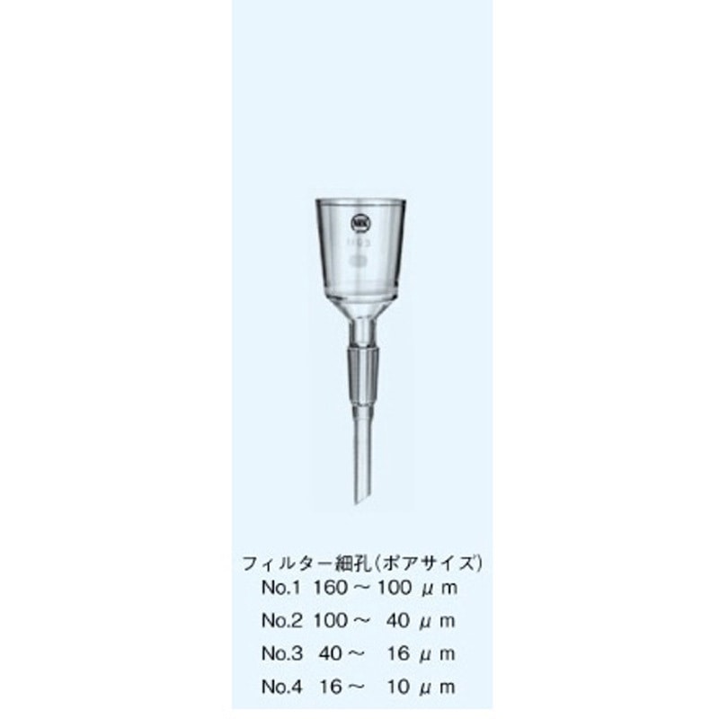 3G-2 グラスフィルター(ガラス濾過器)フィルター細孔(ポアサイズ) 1個 日本理化学器械(NRK) 【通販モノタロウ】
