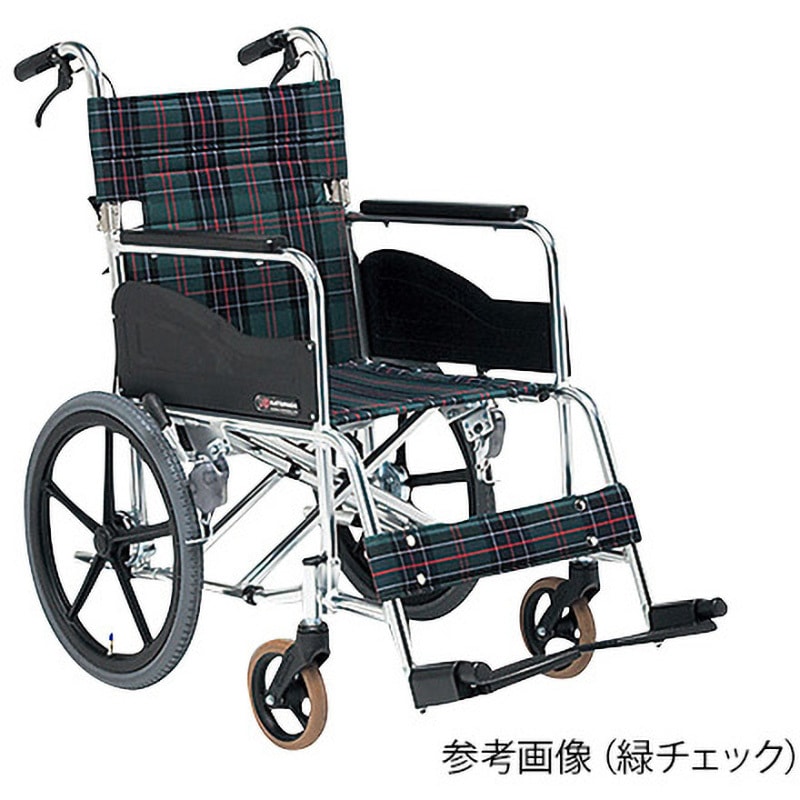 赤と黒のストライプ 介助用車椅子 フェニックス商事 ライパット AX-01介助式車椅子 ベースシート