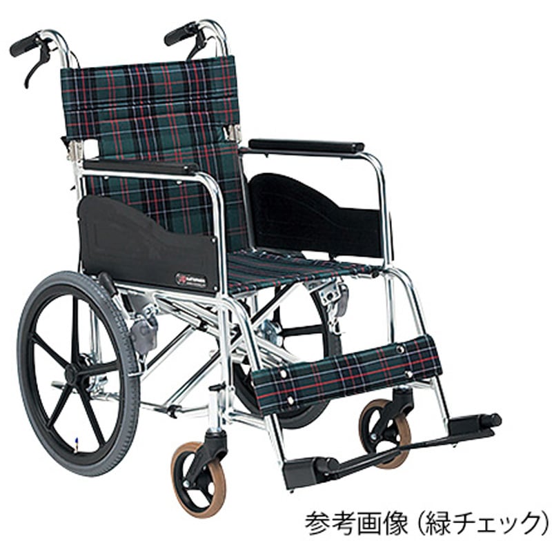 AR-301-40S2 介助式車いす 松永製作所 (車椅子) 緑チェック色 AR-301