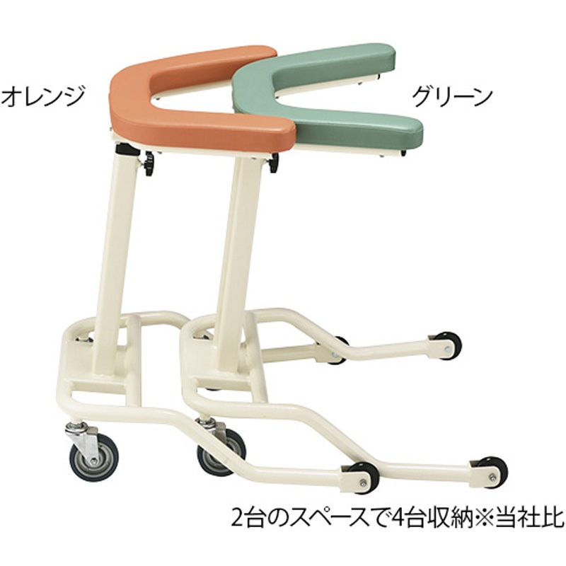 2台セット・未使用・送料込　歩行補助器　アズワン　らくらくあるくん　低床型　青 Rkun-LB らくらくあるくん(R)～低床型～(ネスティング歩行器) ナビス