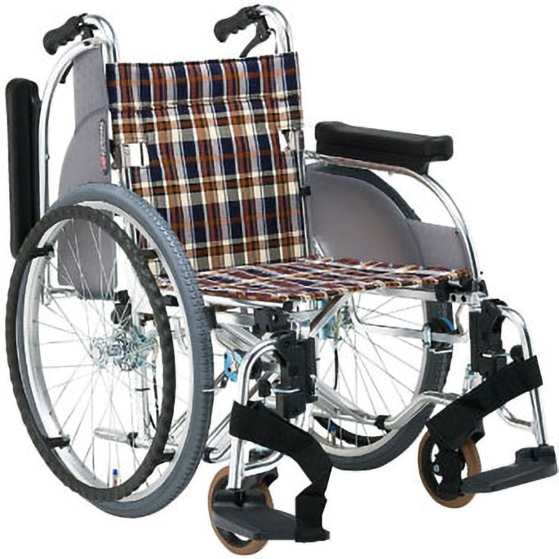 車いす（自走・アルミ）背折れ・低床　 Ｓ−１ AR-211B-380 20-5832-10 1入り 低床型 自走用車いす NA-406A （前座高40cm・背折れ仕様） | 車いす