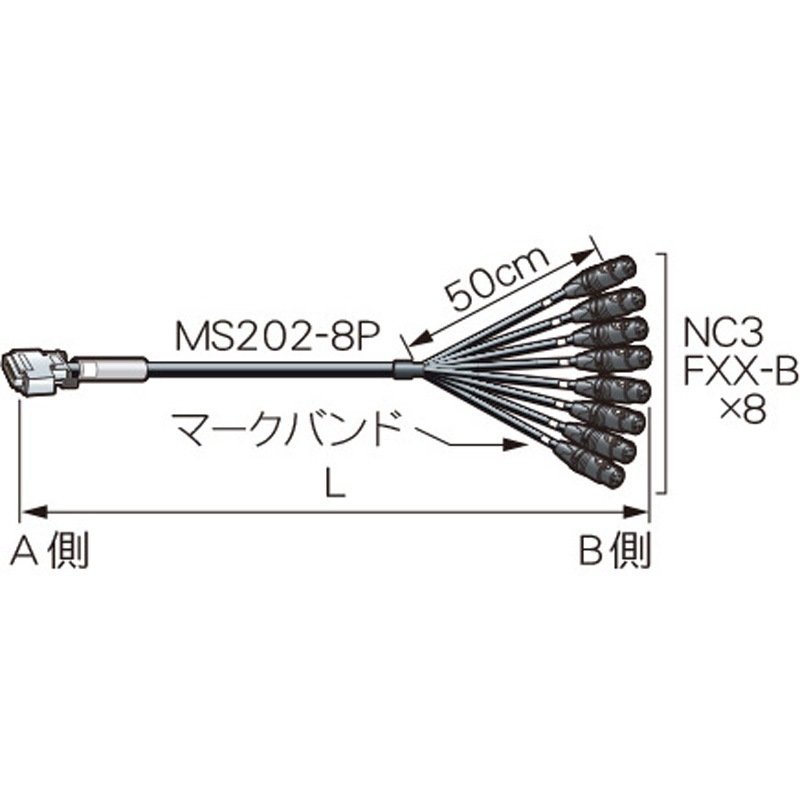 8MCS02-CB1 2m アナログオーディオケーブル カナレ電気 黒色 長さ2m