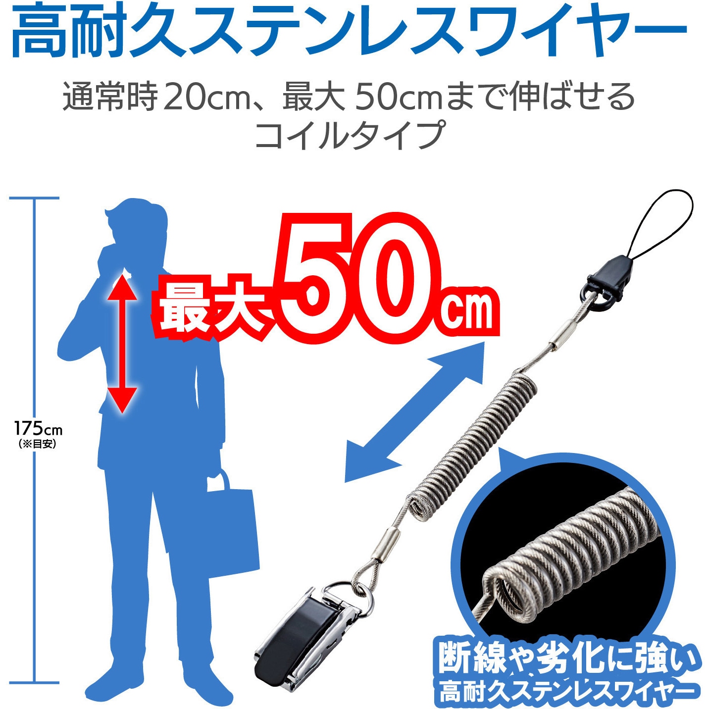 P-STCS50BK スマートフォン用ストラップ/クリップ(高耐久