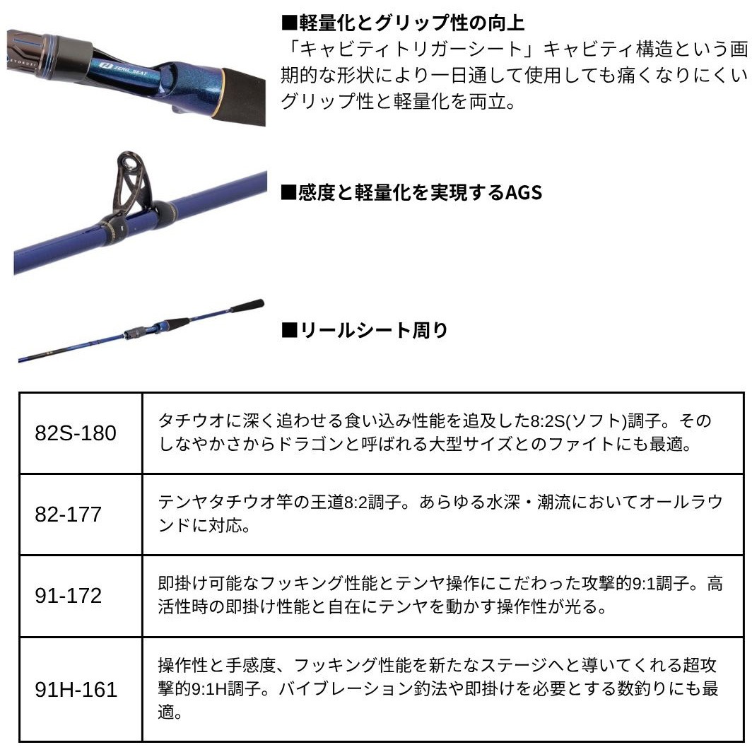 82S-180(546129) 25 極鋭テンヤタチウオ DAIWA(ダイワ) 継数2本 全長