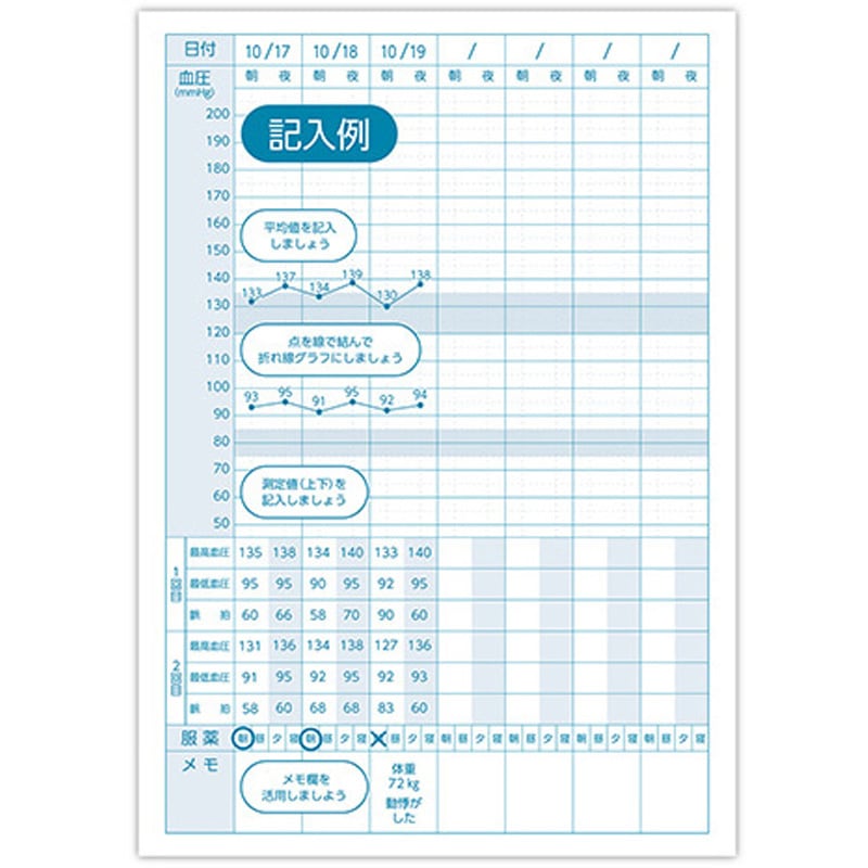 KBB6G-32 血圧手帳(グラフ式) B6サイズ KBB6G-32 金鵄製作所 縦182mm横
