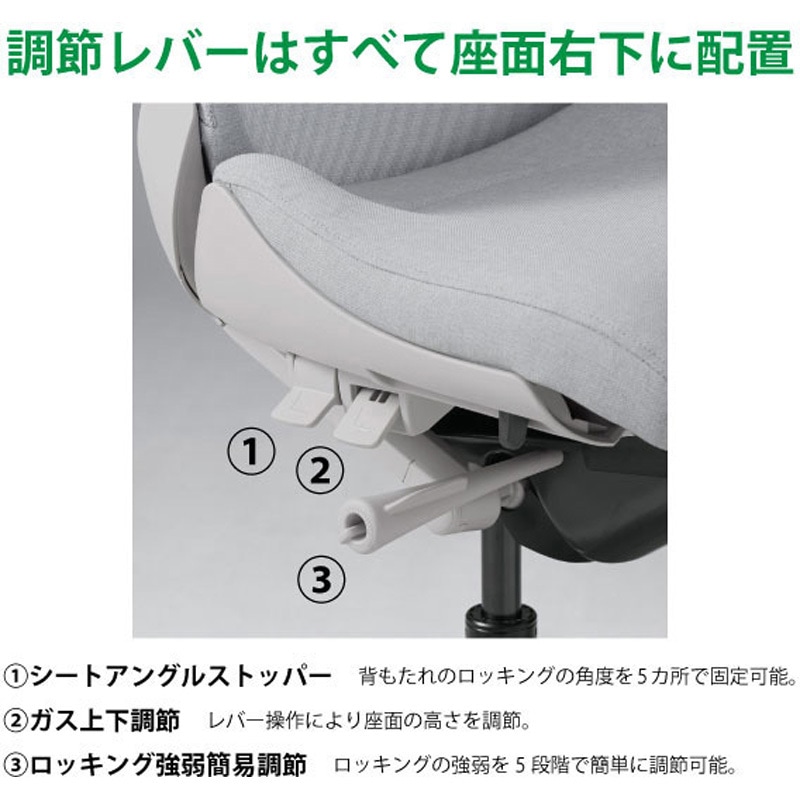 KJ447SAHT1T3W2 アクト2 背エラストマー 4D可動肘 ハンガー付 樹脂脚
